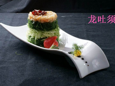 陶瓷盘子纯白镁质瓷高档传家之宝长方点心寿司盘蛋糕盘子凉菜盘