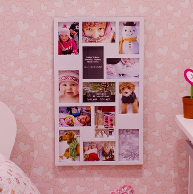 组合照片墙 创意相框墙 宝宝相片 周岁墙 欧美儿童相片 礼物成长