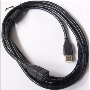 优质3米USB延长线 USB连接线2.0 高速 延长线带磁环 黑色蓝色