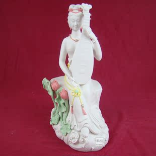 德化白瓷仕女琵琶美女陶瓷雕塑摆件商务个性礼品家居摆设结婚礼品