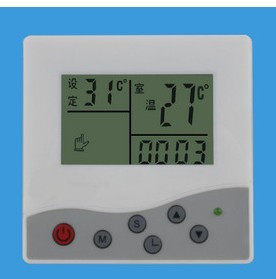 C-06电地暖温控器 房间温控器 液晶屏 双温双控