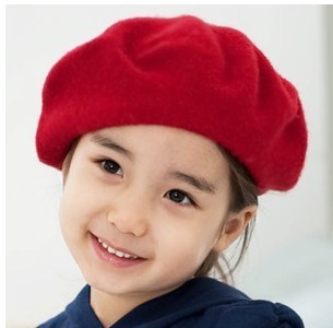 韩版羊毛蓓蕾帽羊毛呢帽亲子款小礼帽 圆顶贝雷帽亲子帽儿童帽子