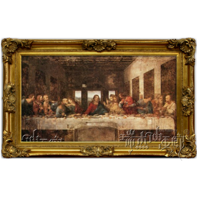瑞杰世界名画手绘油画欧式装饰画欧式油画人物客厅墻画最后的晚餐