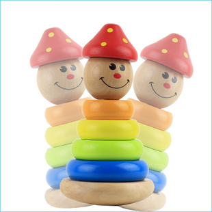 早教儿童玩具叠叠乐 木质玩具 叠叠圈 套塔 套叠益智玩具1岁-3岁