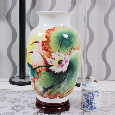 景德镇陶瓷器名人名作 《俞金喜作品》礼品瓷手绘陶瓷花瓶