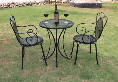 欧式户外铁艺桌椅阳台庭院桌椅组合三件套咖啡休闲靠背凳折叠桌椅