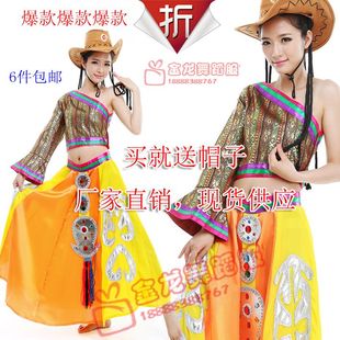 藏族服装 藏族舞蹈演出服装女 藏族舞蹈康定情歌民族舞蹈演出服装