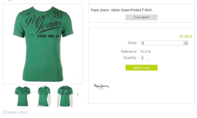 Pepe jeans 官网同款 绿色修身型 男士T恤