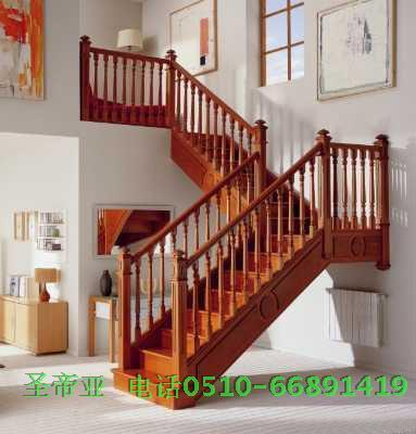 无锡圣帝亚别墅复式楼纯实木楼梯★专业品质、厂家直销★SDY023