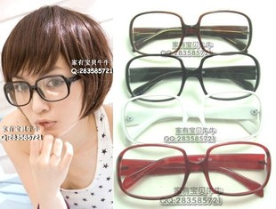 OUFENG正品 超大正方框修脸黑框眼镜/平光镜（可换近视镜片