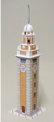 手工DIY 益智剪纸 仿真场景建筑 香港灯塔 塔楼 3D立体拼装纸模型