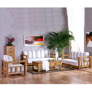 考拉乐 欧式全实木橡木沙发组合 三3人位 两2人位 双人位 单人位