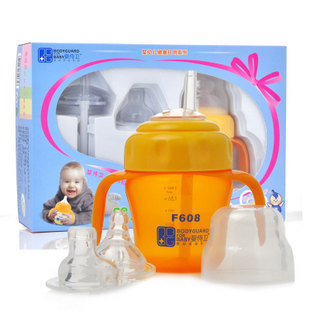 包邮婴侍卫学饮杯婴儿训练饮水杯套装宝宝吸管水杯F608 150ML0.31
