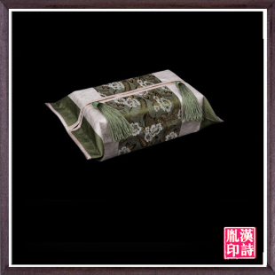 正品紫色军绿色保证中式布艺田园丝绵简约餐巾盒纸巾抽套厂家直销
