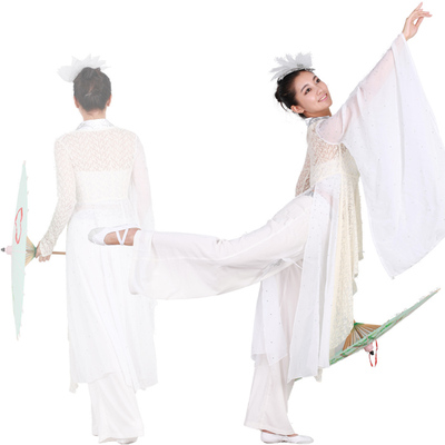 龙飞凤舞 汉族民族舞蹈抒情舞蹈雪忆古典舞舞蹈演出服 民族服装女