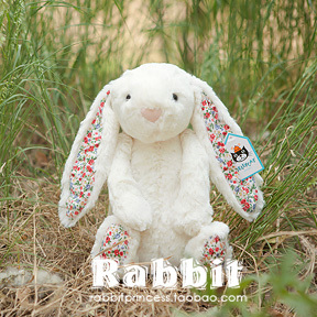 现货包邮！Jellycat blossom bunny Medium 奶油色花朵兔子玩偶