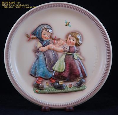 1980年德国喜姆娃娃Humme春日舞曲 l收藏瓷盘西洋古董瓷器
