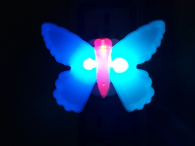 蝴蝶七彩小夜灯，LED灯具，长明灯，彩灯