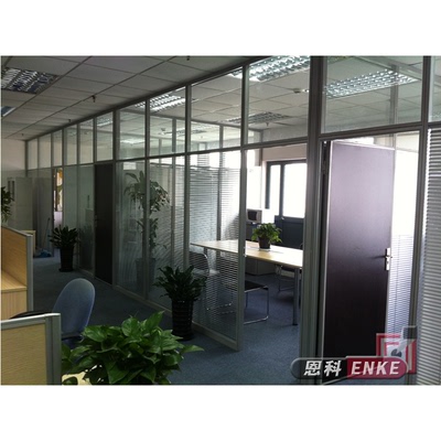 恩科上海办公家具高隔断隔墙 办公高屏风 铝合金制玻璃隔墙高隔间