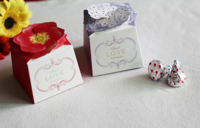 婚礼最爱 韩版双扣花朵造型田园风喜糖盒 创意喜糖盒子