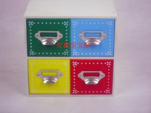 儿童玩具 儿童木制小家具 小抽屉 首饰盒 可插标签 4抽