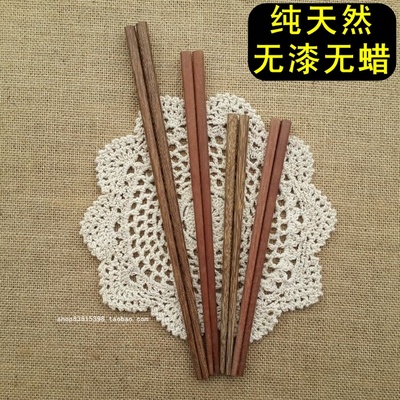 高档日式日本宝宝儿童天然原木无漆红檀木鸡翅木筷子家用实木筷子