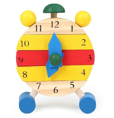 木制儿童智力形状配对婴幼儿积木数字时钟3岁宝宝益智力玩具2-3岁