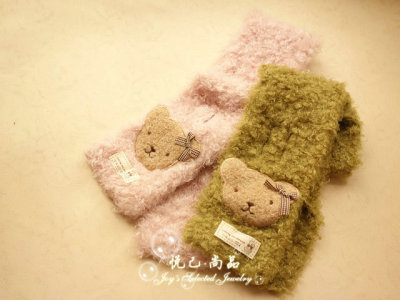 韩国进口 大人小孩通用 亲子围巾 超手感 柔软细腻小熊保暖围巾