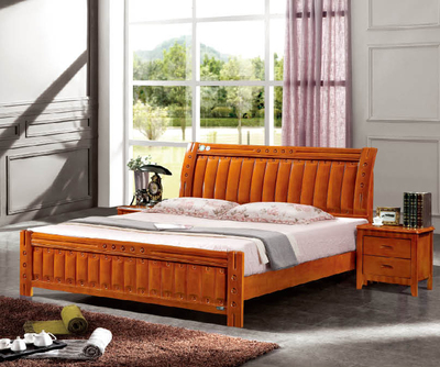 橡木床实木床双人床单人床位1.2米1.5米1.8米武汉新美家具批发