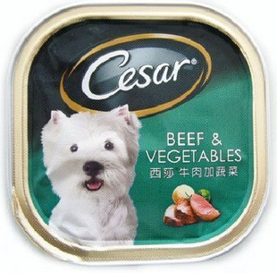 Cesar西莎精致系列 西莎牛肉加蔬菜罐头100g 西莎狗罐头