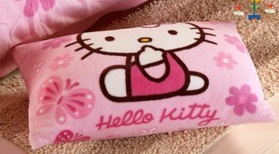 特价hello kitty枕套凯蒂枕套kt枕套凯蒂猫珊瑚绒枕套枕头套