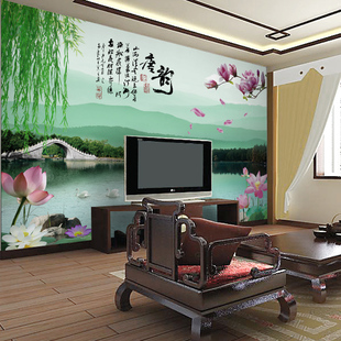 电视背景墙纸壁画中国风墙纸无缝大型壁画客厅卧室装修贴纸墙布