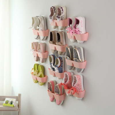 正品守候 创意省空间墙壁鞋架 专利收纳组合特价门后挂式浴室鞋架