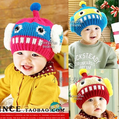 公主妈妈秋冬季新款童帽机器人儿童冬帽宝宝帽套头童帽护耳