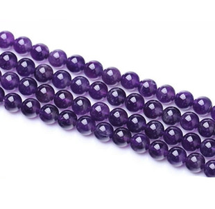DIY饰品材料 天然水晶 乌拉圭紫水晶 半成品 散珠子 批发