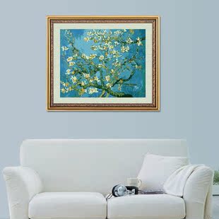 厂家正品DIY手绘数字油画5065内框已崩好包邮梵高-杏花 花卉客厅
