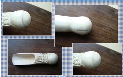 只此一个手工雕刻  天然选材骨质寿星精美实用 个性-茶叶勺 包邮