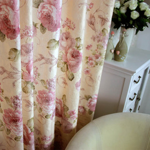 <牡丹>美式乡村全棉温馨系列窗帘窗纱 客厅卧室婚房定制特价
