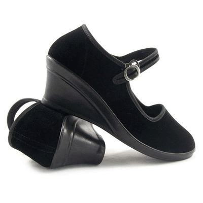 中式老北京布鞋/五四学生装配套/黑色低帮带攀子 软胶底防滑女鞋