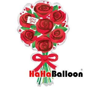 正版美国进口求爱红色玫瑰花束铝箔气球场地布置酒店婚礼铝膜装饰
