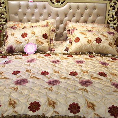 韩国韩式精品刺绣床上用品三件套绗缝被床盖枕套家纺结婚正品推荐
