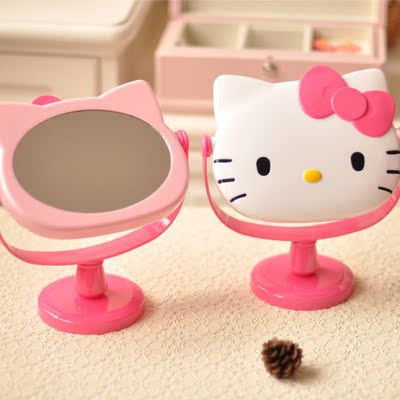 凯蒂猫卡通创意韩国镜子台式化妆镜梳妆镜可爱台镜卧室台镜子包邮