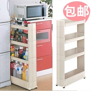 日本进口厨房置物架层架 塑料缝隙收纳架卫生间整理架 卫浴储物架