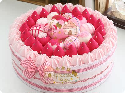 满包邮★韩式不织布蛋糕材料包★ 红粉佳人蛋糕置物盒