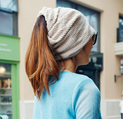 韩国代购包头帽堆堆帽空顶套头毛线针织帽男女保暖头巾帽子秋冬天