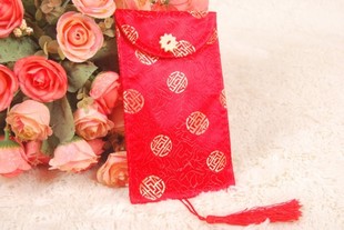 豪华高档布艺金小寿织锦缎压岁红包、利是封节日礼品、结婚用品
