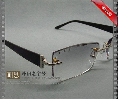 原图款 特价！韩国 切边 镶钻 无框 男士 眼镜框架镜片 整套价N8
