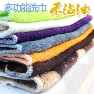韩国超柔软加厚不沾油洗碗巾 抹布 竹纤维洗碗巾 双面毛洗碗布