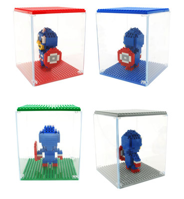俐智LOZ展示盒小颗粒微钻石积木透明盒子展示盒发光底座益智玩具