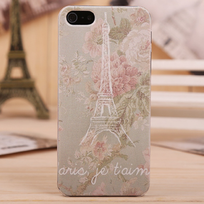 正品彩绘 巴黎铁塔 iphone5S手机壳 苹果5手机套 保护壳 外壳配件